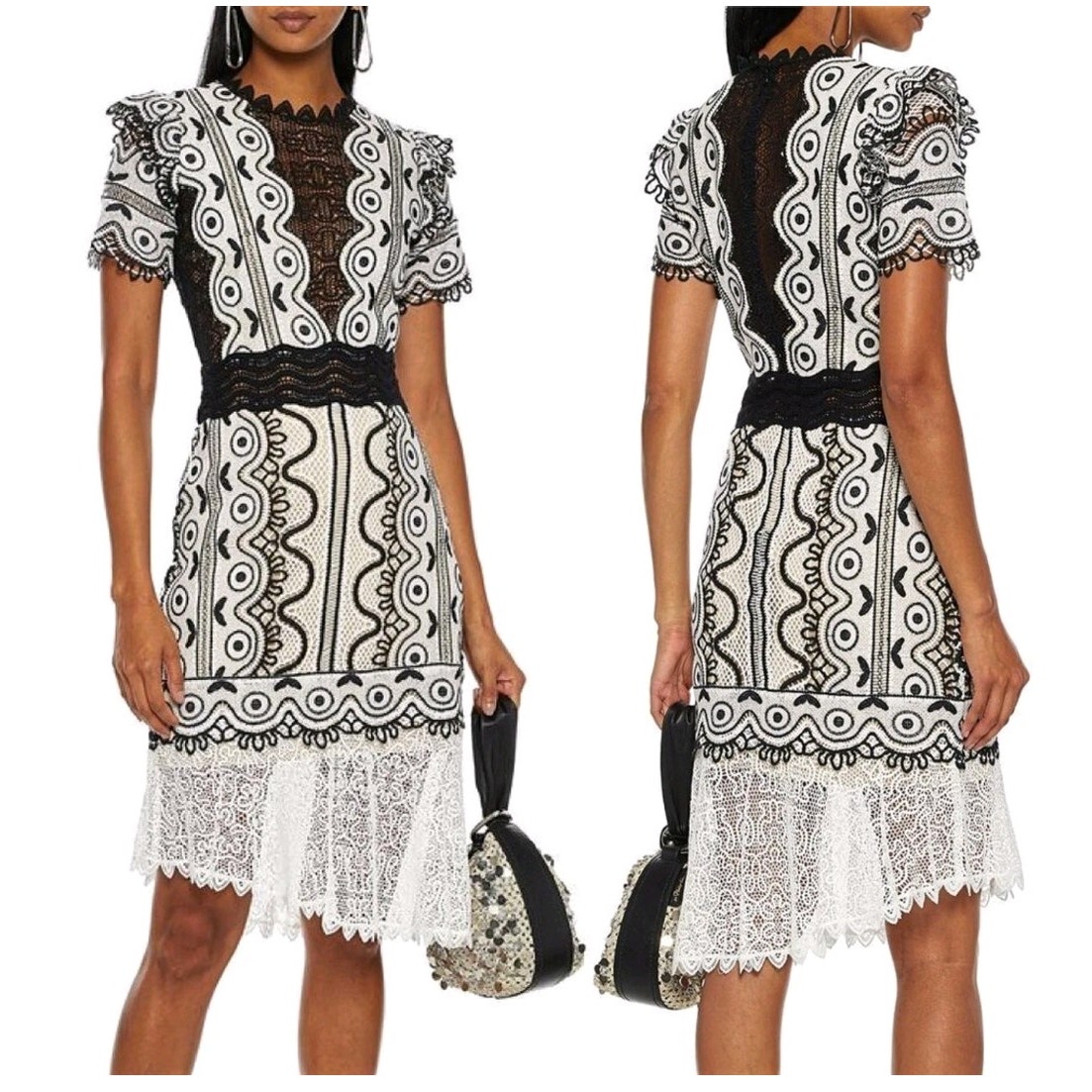 Sea New York Lola Lace Asymmetrical Dress